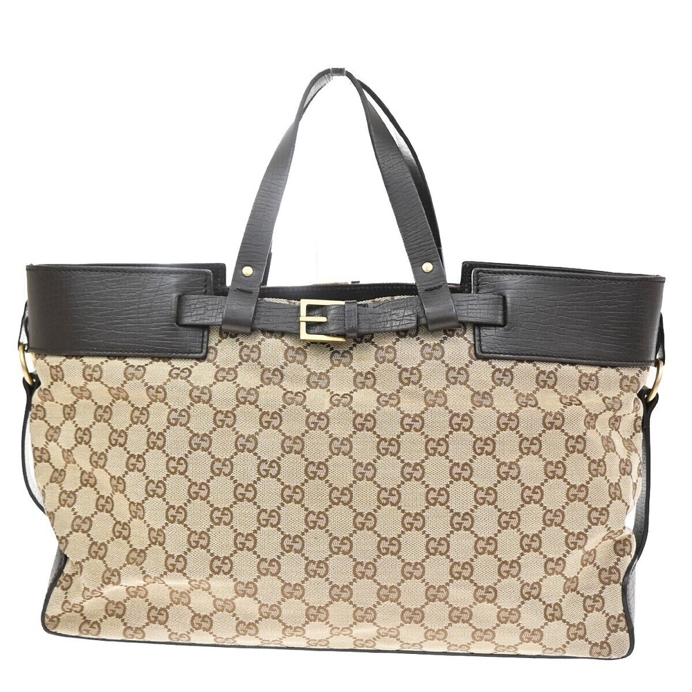 Gucci Belted Bucket GG Canvas with Leather East West